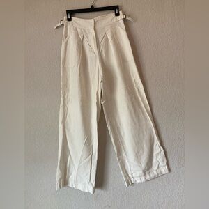 Max Studio linen flowing pants with silver buckles